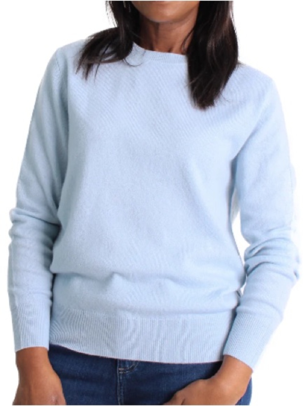 Lemonwood 100% Cashmere Crewneck Sweater Luxury Light Blue Size Medium